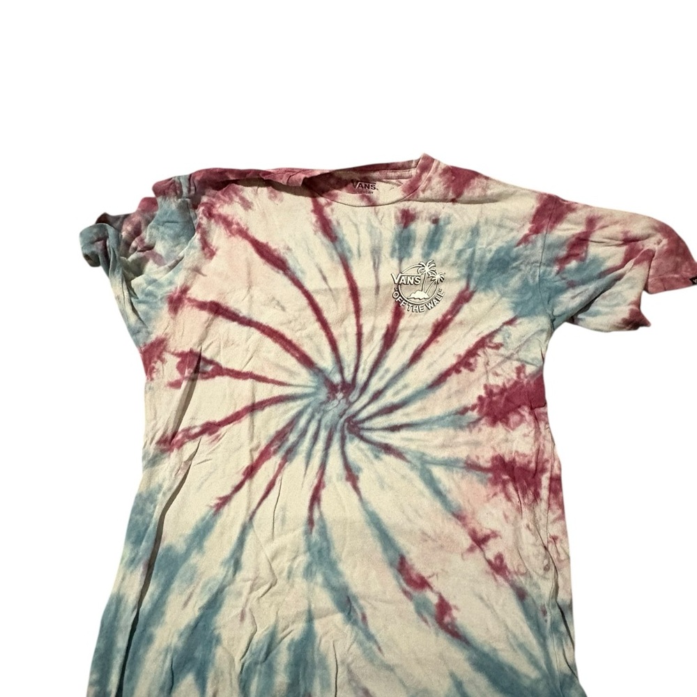 Vans Spiral Tie-Dye Tee in Red and Blue